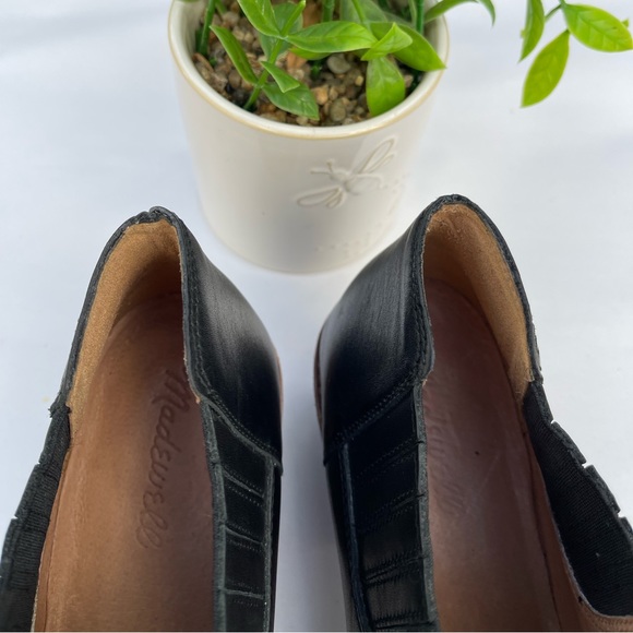 Madewell Sonia Chelsea black leather boots Truck Ankle Block Heel M3461 size 10 - Picture 7 of 10